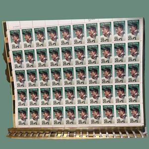 MNH Vintage Complete Lou Gehrig Commemorative Sheet of 50 25c Stamps Scott #2417